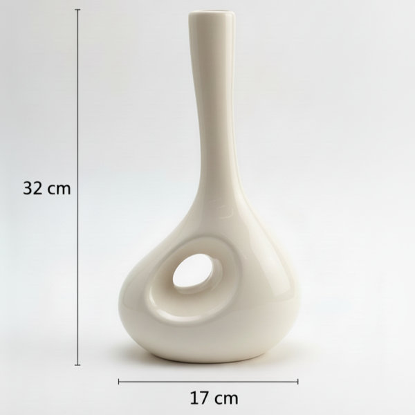 Vase Design Contemporain – 32 cm – Forme Goutte ajourée