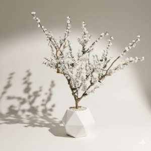 Arbre fleuri artificiel – Élégance géométrique