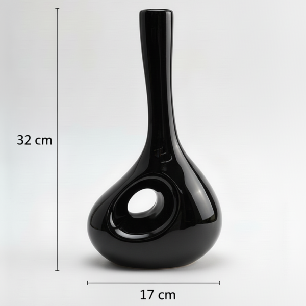 Vase Design Contemporain – 32 cm – Forme Goutte ajourée – Image 2