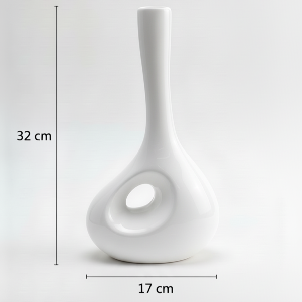 Vase Design Contemporain – 32 cm – Forme Goutte ajourée – Image 3