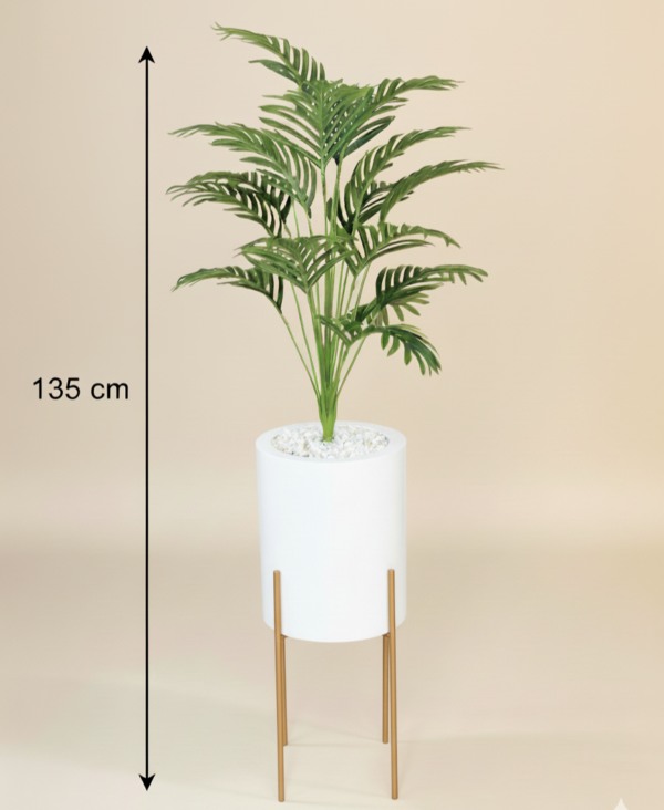 Vase élégant sur pied avec palmier décoratif – Image 5