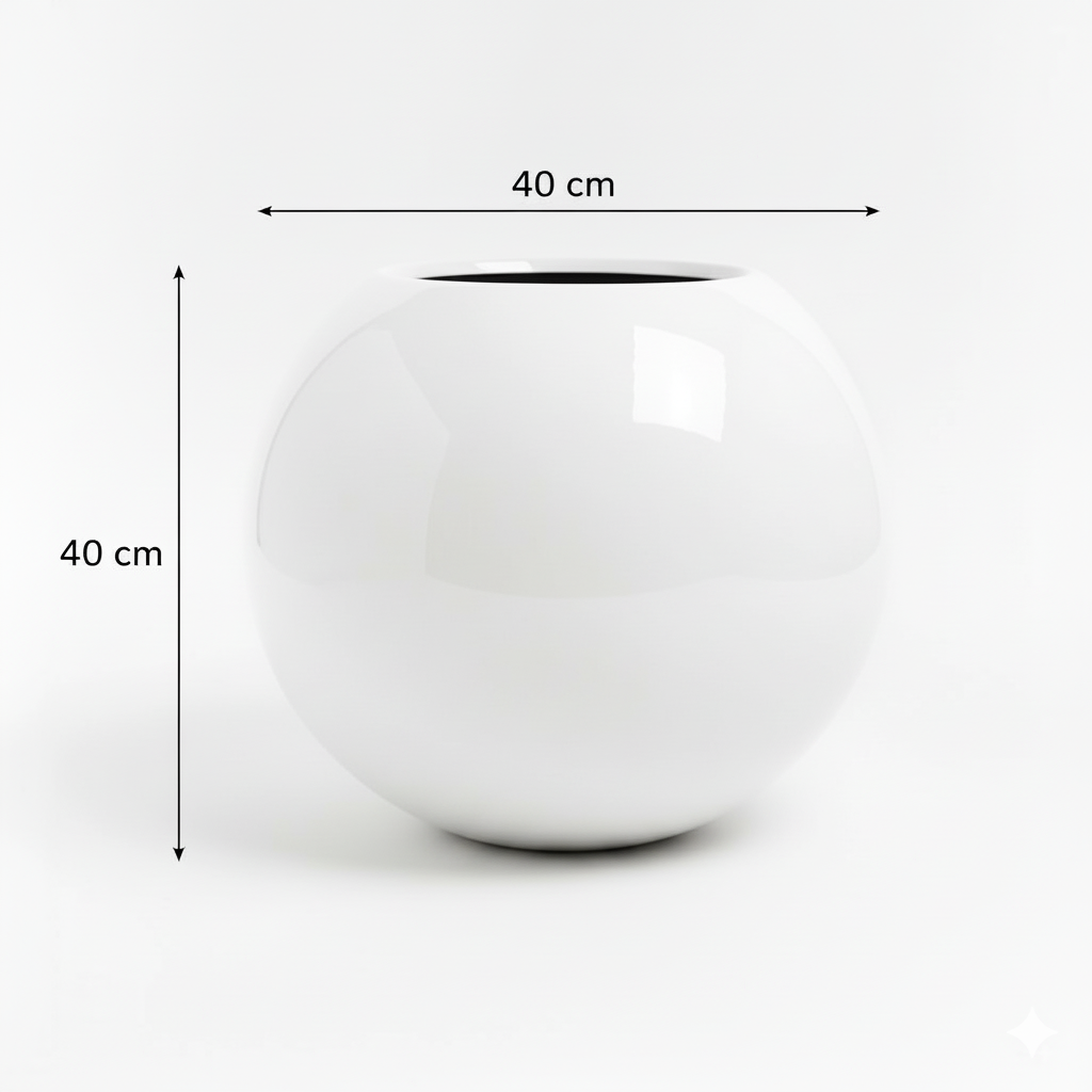 Vase boule design en polyester – 40x40 cm – Image 4