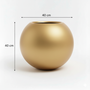 Vase boule design en polyester – 40x40 cm