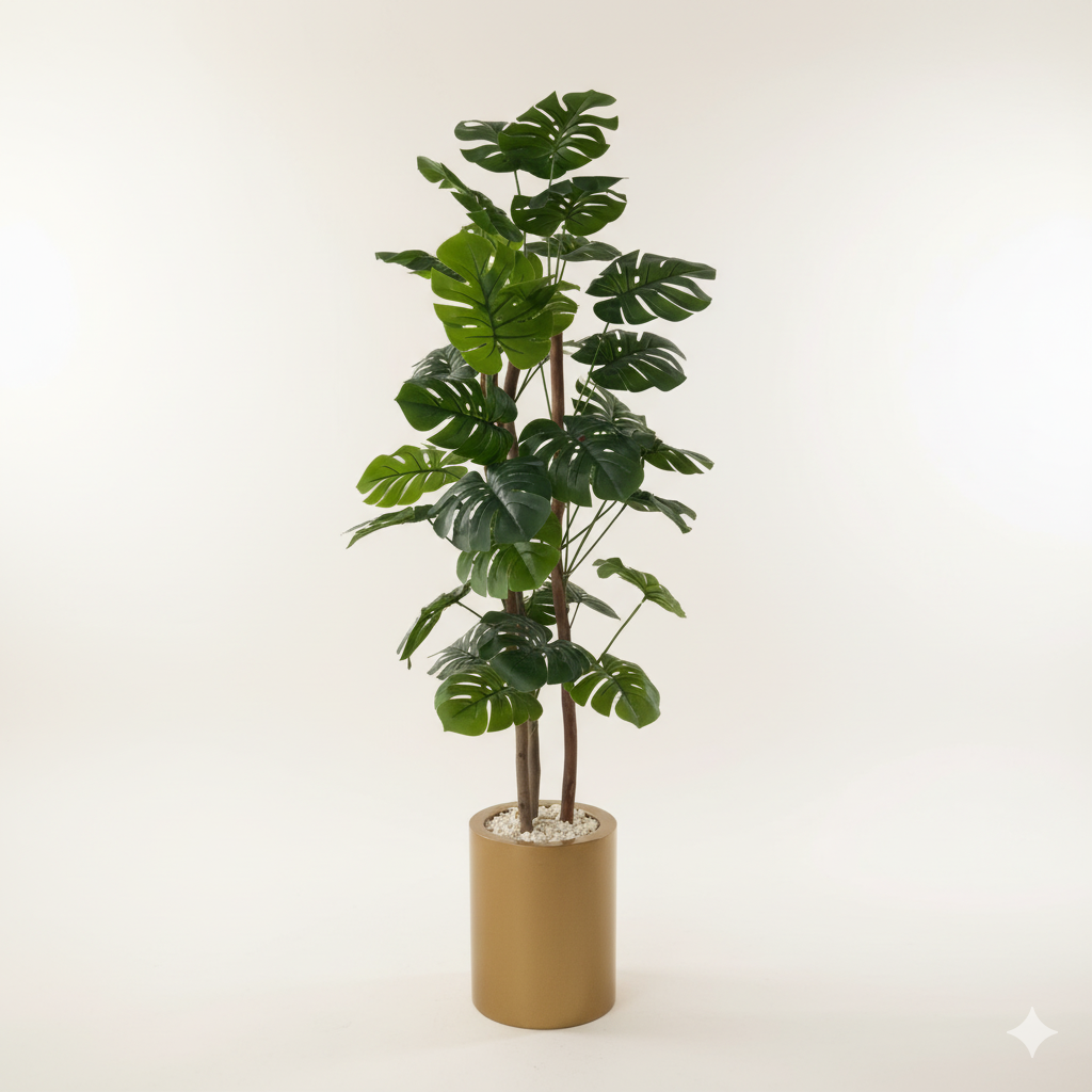 Plante artificielle Monstera 150 cm – Élégance naturelle en pot design – Image 3